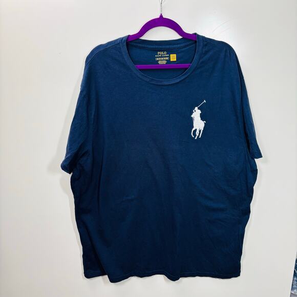 Polo by Ralph Lauren Dark Blue Tee with White Logo - Picture 2 of 10